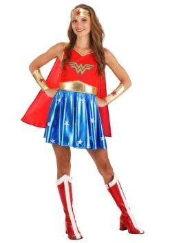 Caped Wonder Woman Costume For Adults 13 Caped Wonder Woman Costume For Adults -Halloween Costumes womens caped wonder woman costume alt 2