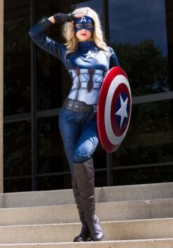 Captain America Women's Costume -Halloween Costumes womens captain america costume alt 2