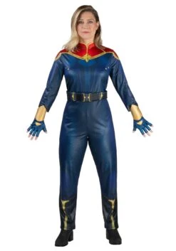 JAZWARES Classic Captain Marvel Costume For Women -Halloween Costumes womens classic captain marvel costume alt 3