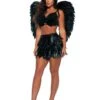 Sexy Dark Angel Feather Skirt And Top Costume For Women -Halloween Costumes womens dark angel feather skirt and top