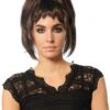 Dark Brown High Ponytail With Bangs Costume Wig For Women