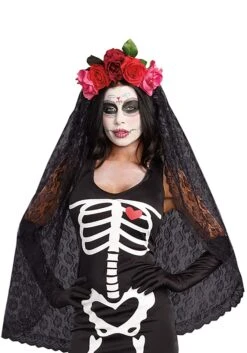 Dreamgirl Day Of The Dead Costume Headpiece For Women