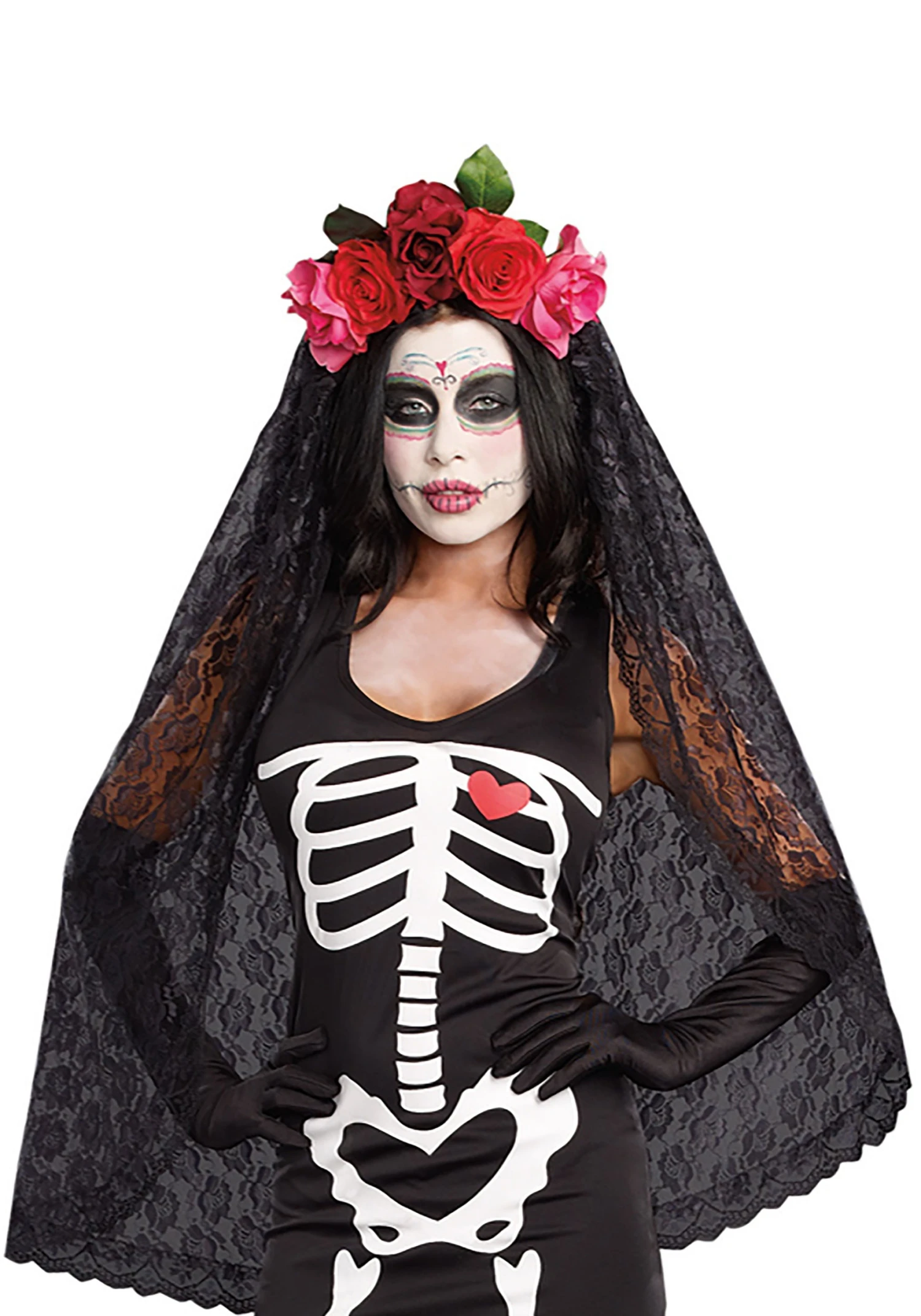 Dreamgirl Day Of The Dead Costume Headpiece For Women 3 Dreamgirl Day Of The Dead Costume Headpiece For Women