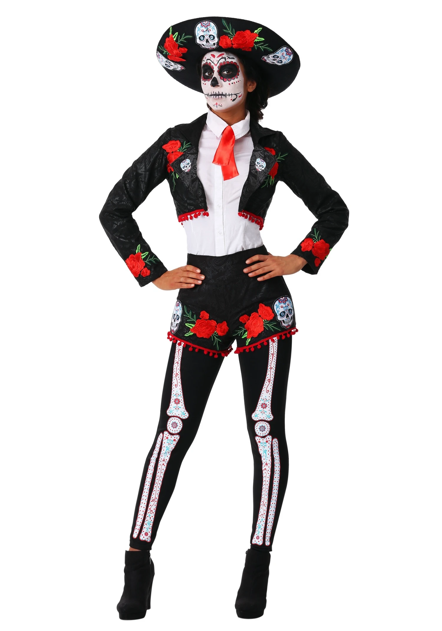 Women's Day Of The Dead Mariachi Costume 3 Women's Day Of The Dead Mariachi Costume