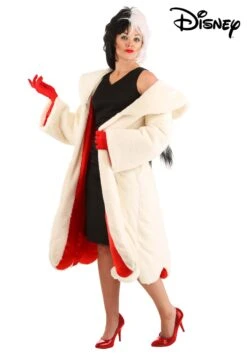 Cruella De Vil Coat Costume For Women From Disney's 101 Dalmatians 20 Cruella De Vil Coat Costume For Women From Disney's 101 Dalmatians -Halloween Costumes womens deluxe cruella de vil costume alt 13