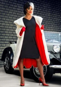Cruella De Vil Coat Costume For Women From Disney's 101 Dalmatians 18 Cruella De Vil Coat Costume For Women From Disney's 101 Dalmatians -Halloween Costumes womens deluxe cruella de vil costume alt 2