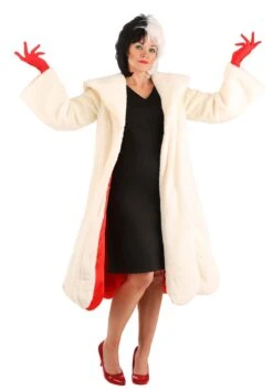 Cruella De Vil Coat Costume For Women From Disney's 101 Dalmatians 24 Cruella De Vil Coat Costume For Women From Disney's 101 Dalmatians -Halloween Costumes womens deluxe cruella de vil costume alt 4