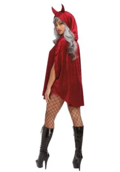 Dreamgirl Red Devil Poncho For Women -Halloween Costumes womens devil poncho alt 1