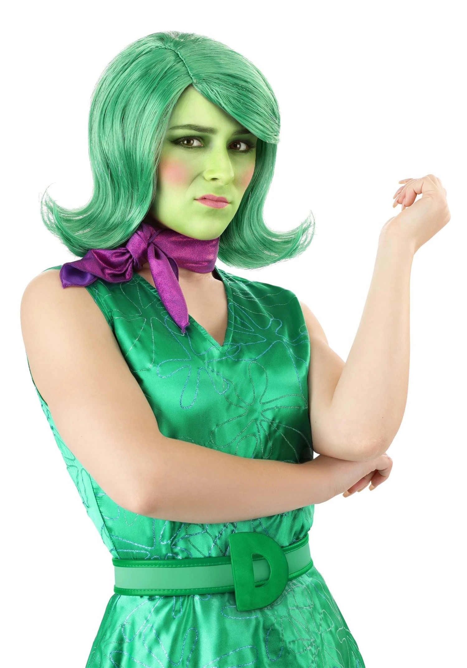 Women's Disney Inside Out Disgust Wig, Scarf & Belt Costume Kit 8 Women's Disney Inside Out Disgust Wig, Scarf & Belt Costume Kit - Image 6