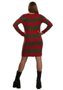 Distressed Nightmare On Elm Street Women's Sweater Dress -Halloween Costumes womens distressed nightmare on elm street sweater alt 2