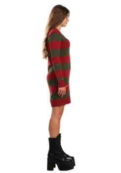 Distressed Nightmare On Elm Street Women's Sweater Dress -Halloween Costumes womens distressed nightmare on elm street sweater alt 4