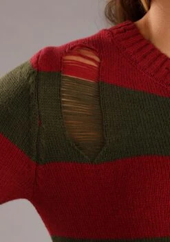 Distressed Nightmare On Elm Street Women's Sweater Dress -Halloween Costumes womens distressed nightmare on elm street sweater alt 6