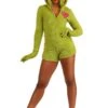 Women's Dr. Seuss Grinch Costume Romper -Halloween Costumes womens dr seuss grinch costume romper
