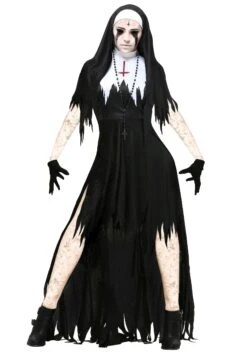 Dreadful Nun Costume For Women 13 Dreadful Nun Costume For Women -Halloween Costumes womens dreadful nun costume alt 1