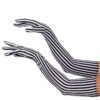Dreamgirl Extra Long Stripe Beetle Ghost Gloves For Women 1 Dreamgirl Extra Long Stripe Beetle Ghost Gloves For Women -Halloween Costumes womens extra long stripe beetle ghost gloves