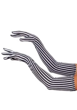 Dreamgirl Extra Long Stripe Beetle Ghost Gloves For Women