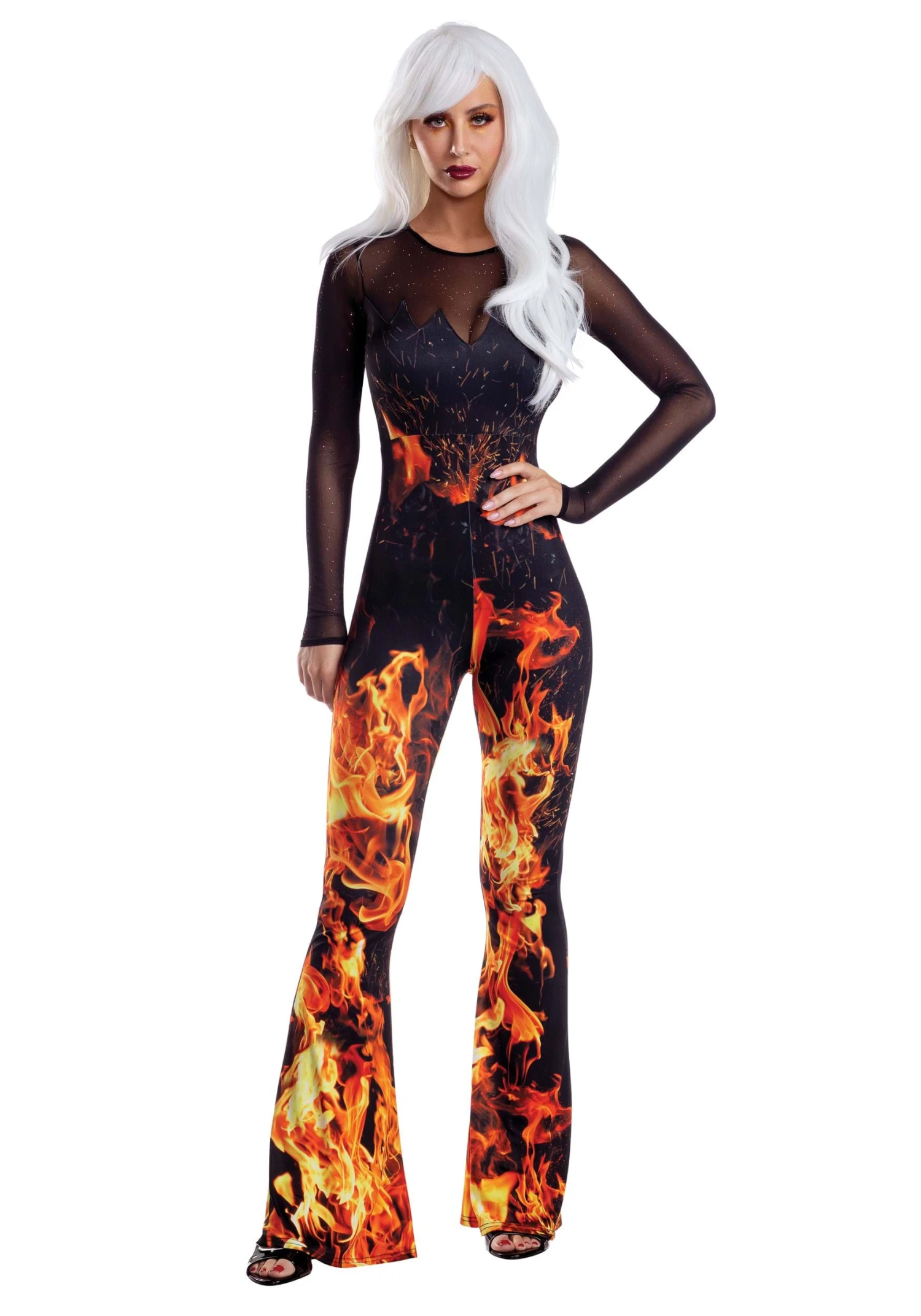 Dreamgirl Women's Flame Jumpsuit Costume 3 Dreamgirl Women's Flame Jumpsuit Costume