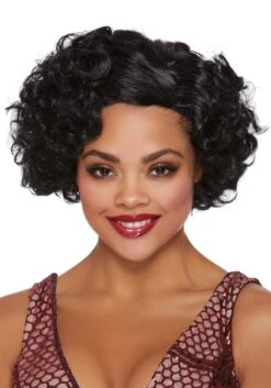 Dreamgirl Curly Black Flapper Costume Wig For Women