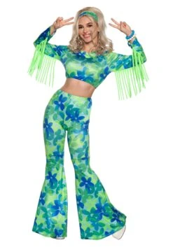 Green And Blue Flower Power Women's Costume