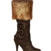 Fur Trimmed Viking Boots For Women -Halloween Costumes womens fur trimmed viking boots
