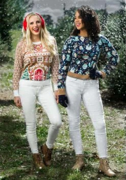 Women's Gingerbread House Ugly Christmas Sweater 17 Women's Gingerbread House Ugly Christmas Sweater -Halloween Costumes womens gingerbread house ugly christmas sweater alt 3