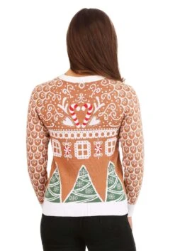 Women's Gingerbread House Ugly Christmas Sweater 20 Women's Gingerbread House Ugly Christmas Sweater -Halloween Costumes womens gingerbread house ugly christmas sweater alt 6