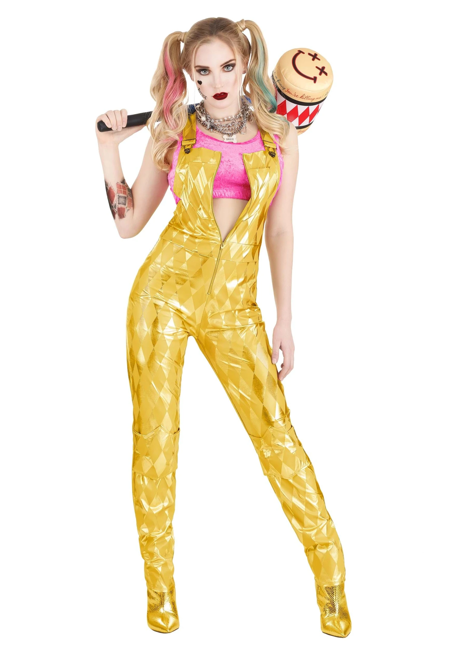 Women's Harley Quinn Gold Overalls Costume 13 Women's Harley Quinn Gold Overalls Costume - Image 11