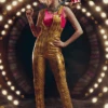 Women's Harley Quinn Gold Overalls Costume