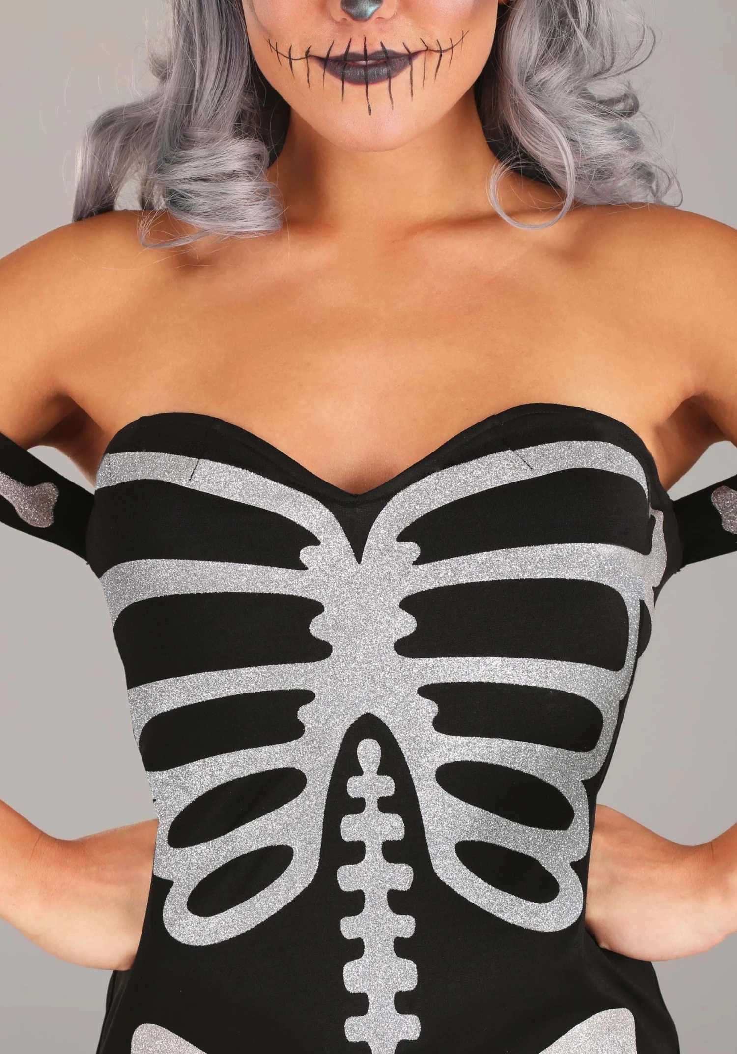 Women's High Fashion Skeleton Costume 5 Women's High Fashion Skeleton Costume - Image 3
