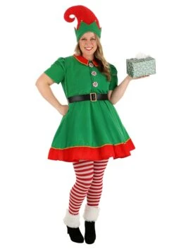 Holiday Elf Women's Costume 13 Holiday Elf Women's Costume -Halloween Costumes womens holiday elf costume alt 5