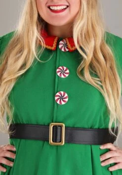 Plus Size Holiday Elf Women's Costume -Halloween Costumes womens holiday elf plus size costume alt 8