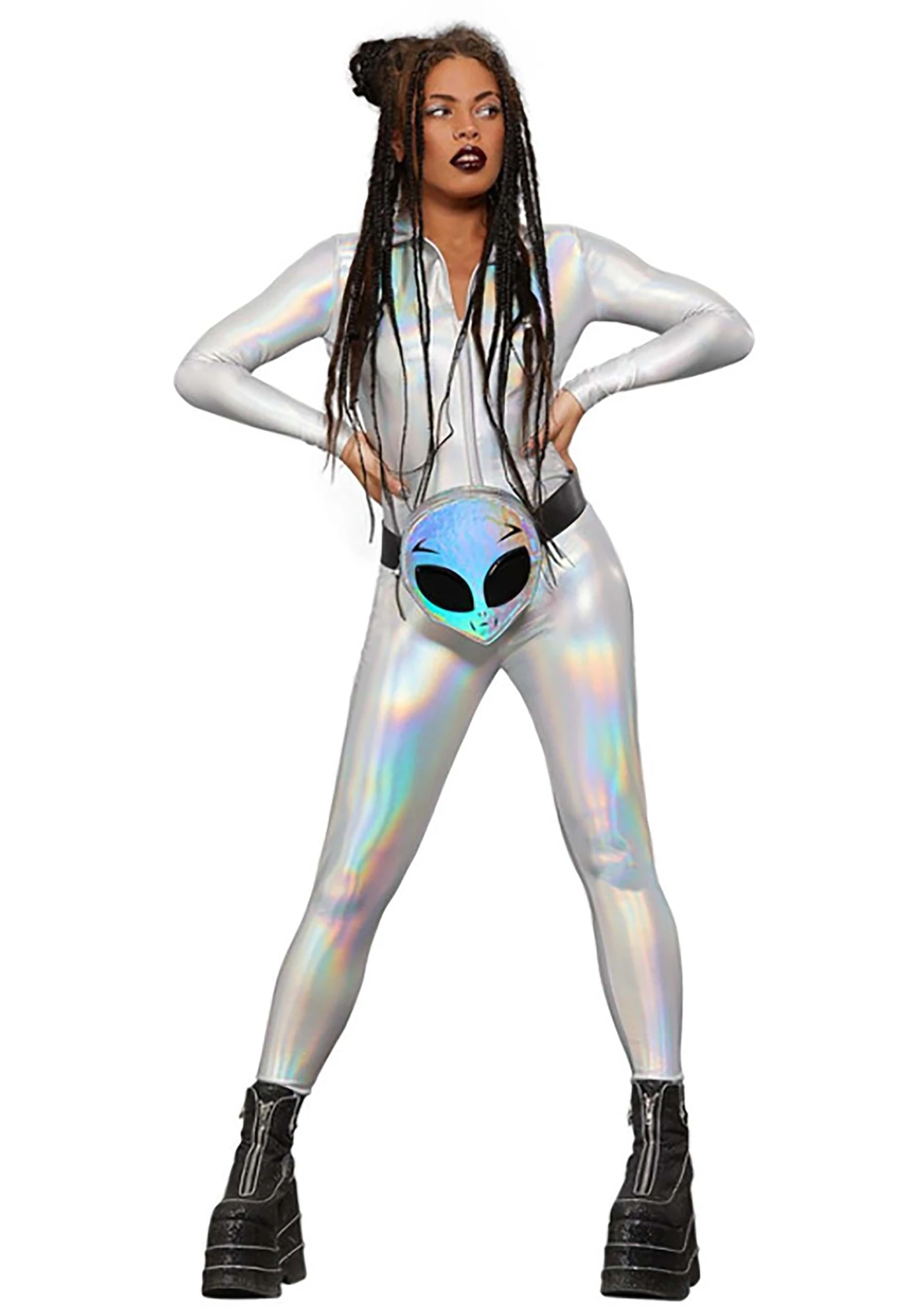 Smiffys Holographic Catsuit Costume For Women 4 Smiffys Holographic Catsuit Costume For Women - Image 2