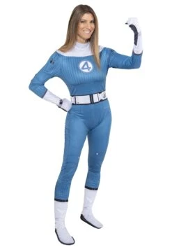 JAZWARES Women's Fantastic Four Invisible Woman Zentai Suit Costume -Halloween Costumes womens invisible woman fantastic four zentai suit alt 1