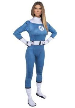 JAZWARES Women's Fantastic Four Invisible Woman Zentai Suit Costume -Halloween Costumes womens invisible woman fantastic four zentai suit alt 2