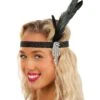 Women's Jeweled Black Costume Flapper Headband -Halloween Costumes womens jeweled black flapper headband
