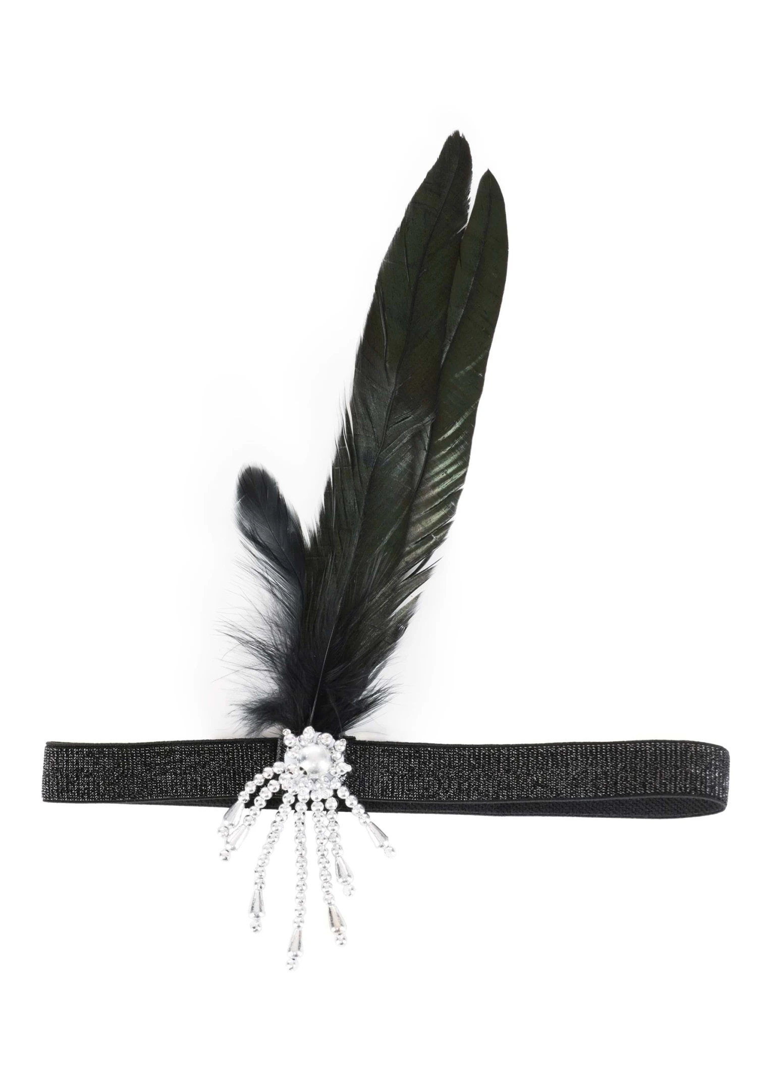 Women's Jeweled Black Costume Flapper Headband 4 Women's Jeweled Black Costume Flapper Headband - Image 2