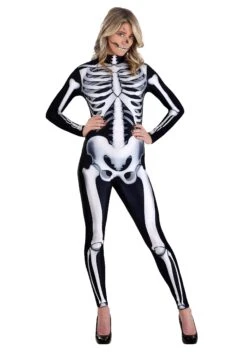 Skeleton Jumpsuit Costume For Women