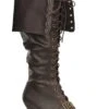Women's Brown Lace Up Pirate Boot -Halloween Costumes womens lace up pirate boot