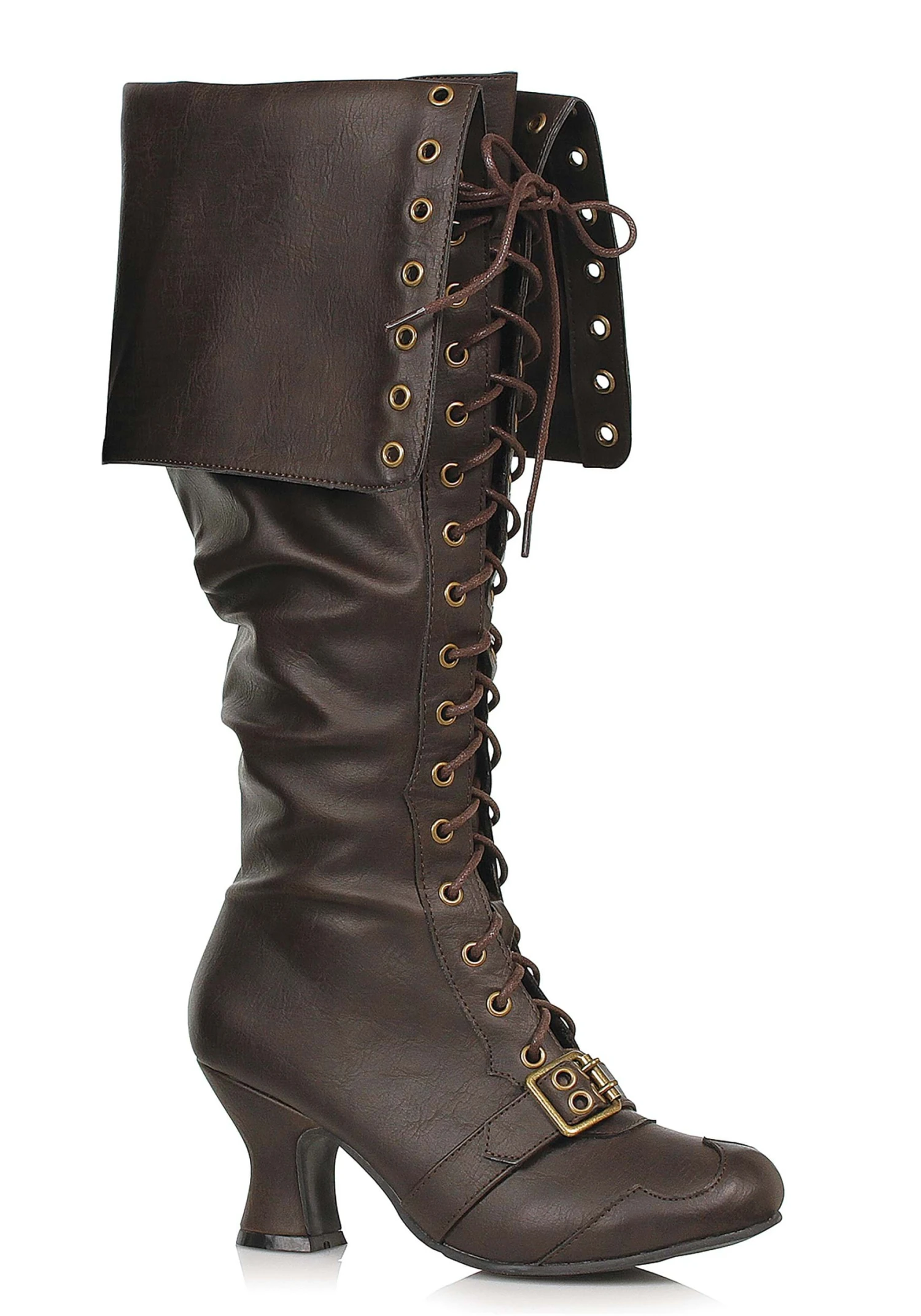 Women's Brown Lace Up Pirate Boot 3 Women's Brown Lace Up Pirate Boot