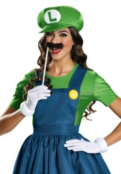 Disguise Luigi Dress Costume For Women -Halloween Costumes womens luigi dress costume alt