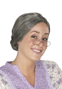 Old Lady Grandma Costume Wig For Women