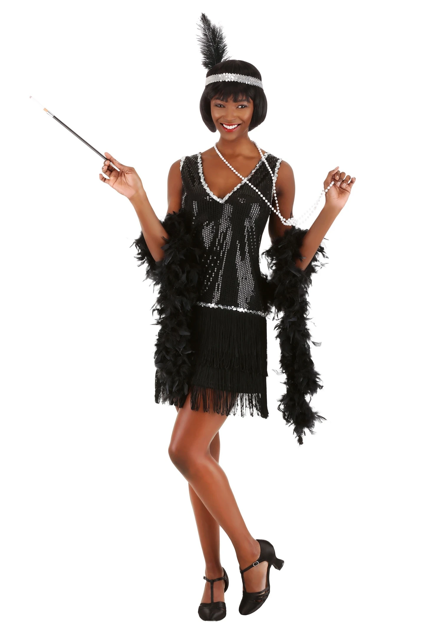 Women's Onyx Flapper Costume Dress 3 Women's Onyx Flapper Costume Dress