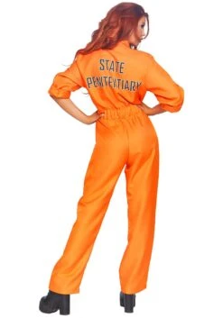 LEG AVENUE Women's Orange Prison Jumpsuit Costume -Halloween Costumes womens orange prison jumpsuit costume alt 1