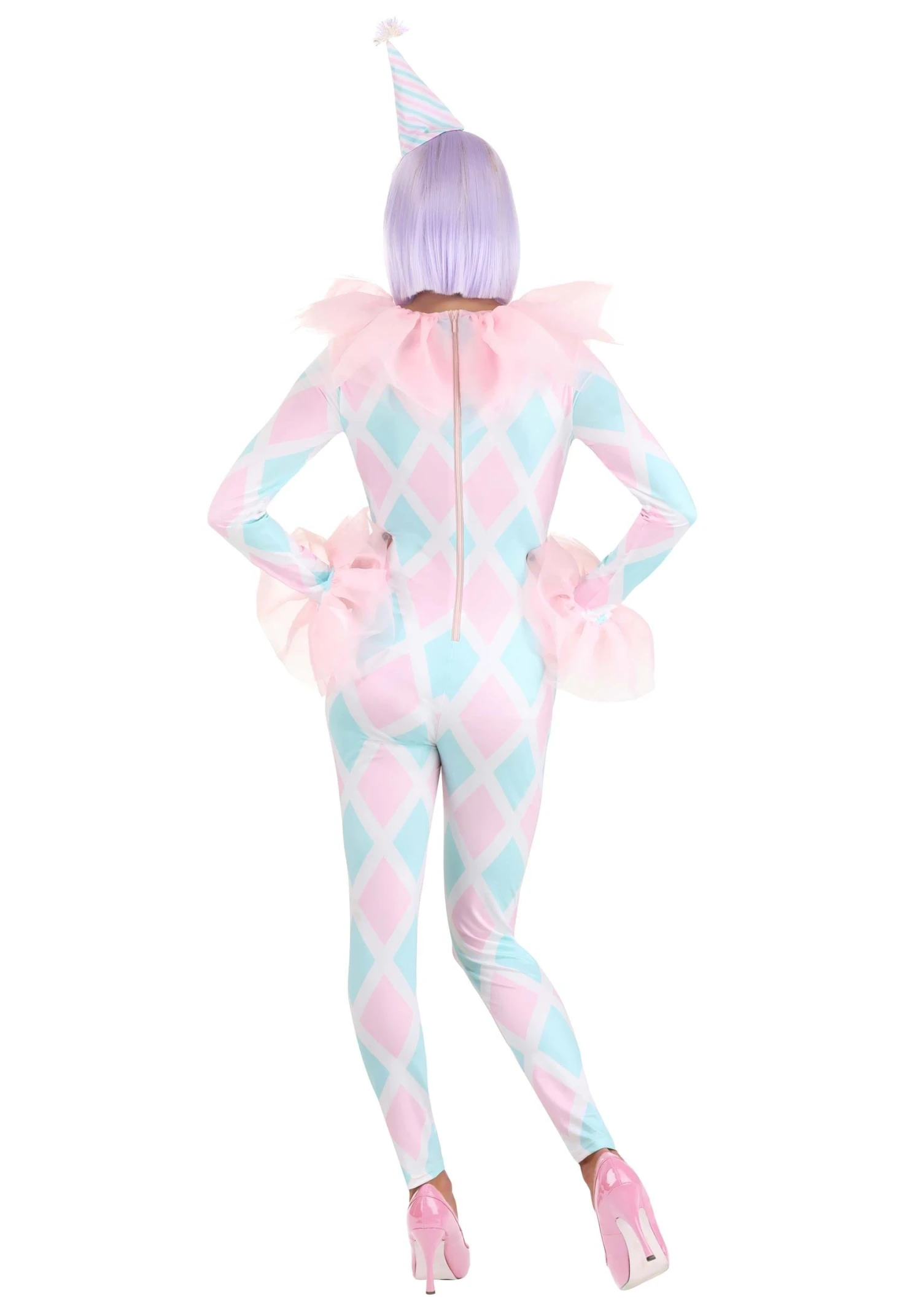 Pastel Women's Diamond Clown Costume 7 Pastel Women's Diamond Clown Costume - Image 5