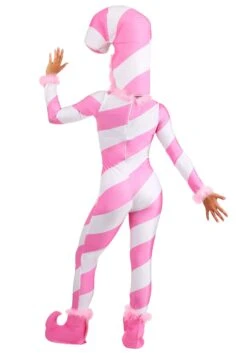 Womens Pink Candy Cane Costume 16 Womens Pink Candy Cane Costume -Halloween Costumes womens pink candy cane jumpsuit alt 2