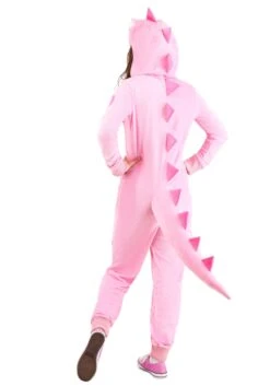 Pink Dinosaur Onesie For Women 6 Pink Dinosaur Onesie For Women -Halloween Costumes womens pink dinosaur onesie back