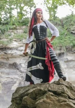 Skeleton Flag Rogue Pirate Costume For Women 30 Skeleton Flag Rogue Pirate Costume For Women -Halloween Costumes womens pirate flag gypsy costume alt 12