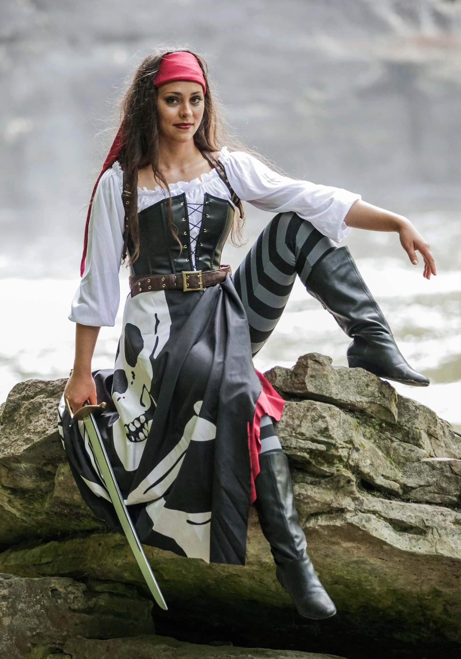 Skeleton Flag Rogue Pirate Costume For Women 17 Skeleton Flag Rogue Pirate Costume For Women - Image 15