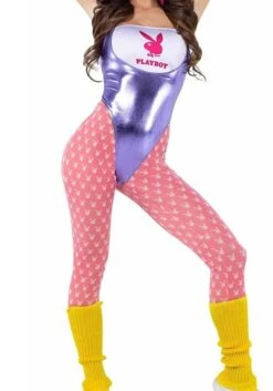 Roma Women's 1980s Playboy Workout Costume 8 Roma Women's 1980s Playboy Workout Costume -Halloween Costumes womens playboy 80s workout costume 1