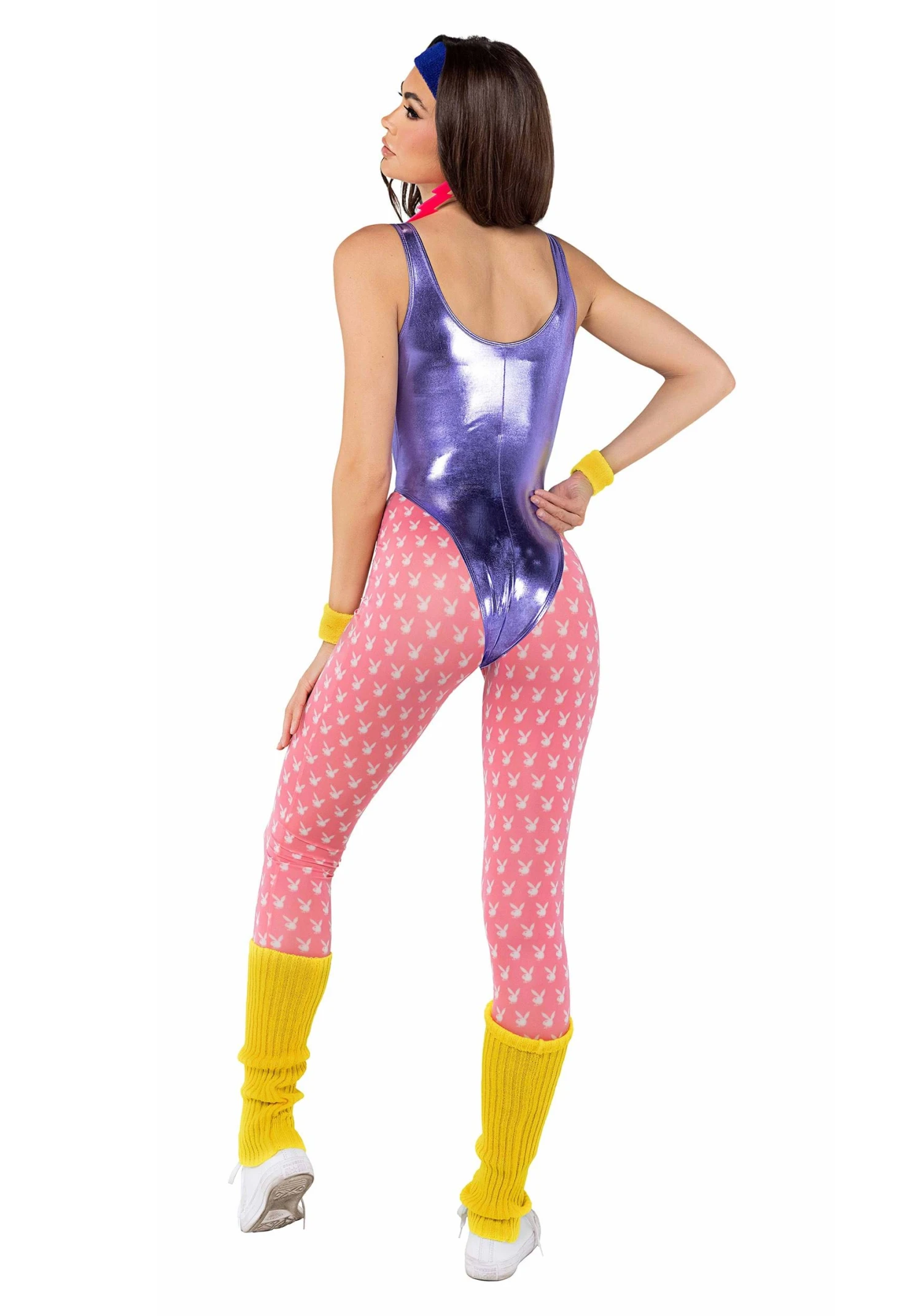 Roma Women's 1980s Playboy Workout Costume 4 Roma Women's 1980s Playboy Workout Costume - Image 2